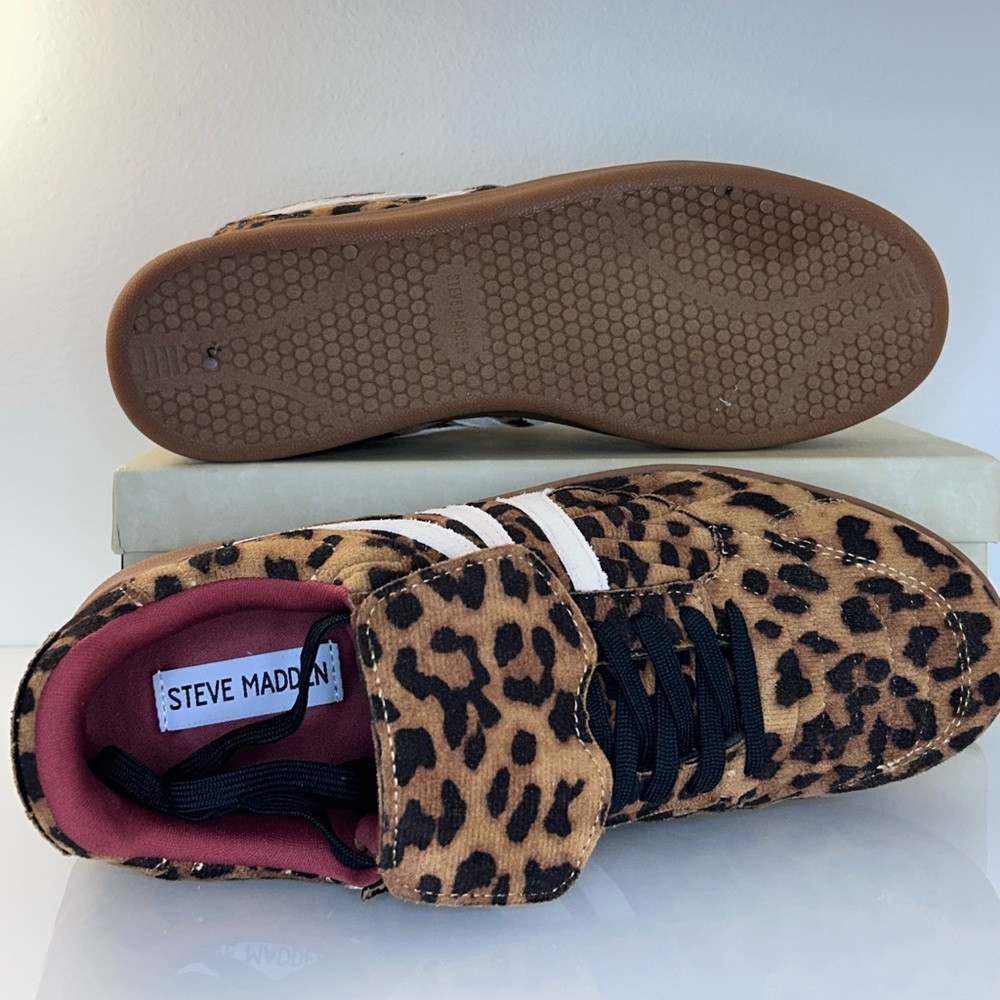 Steve Madden Animal Print Sneakers with Black and Brown Accents
